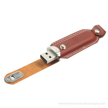 Leather USB flash drives, 64MB-128GB capacity, free logo printing, package, high quality, no MOQ
